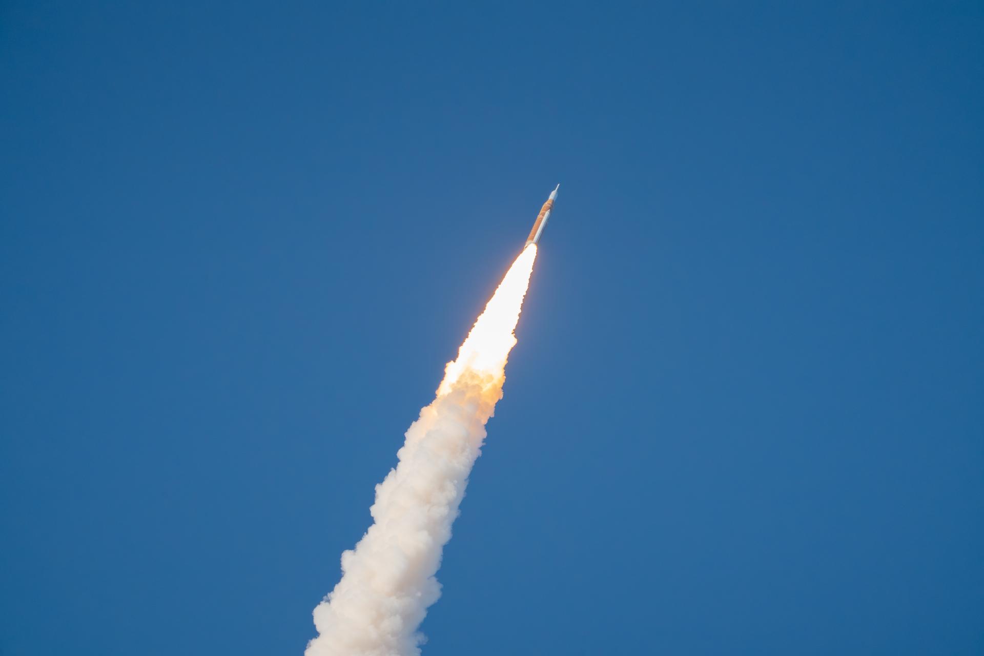 Four astronauts aboard NASA’s Orion spacecraft atop the SLS (Space Launch System) rocket launch on the agency’s Artemis II test flight, Wednesday, April 1 from Launch Complex 39B at NASA’s Kennedy Space Center in Florida. Artemis II lifted off at 6:35 p.m. ET. Artemis II is the first crewed mission of the agency’s Artemis campaign. The mission will send NASA astronauts Reid Wiseman, Victor Glover, and Christina Koch and CSA (Canadian Space Agency) astronaut Jeremy Hansen on an approximately 10-day journey around the Moon and back to Earth.